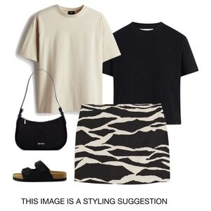 NWT H&M linen zebra mini skirt